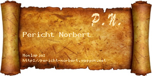 Pericht Norbert névjegykártya