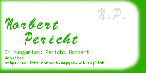 norbert pericht business card
